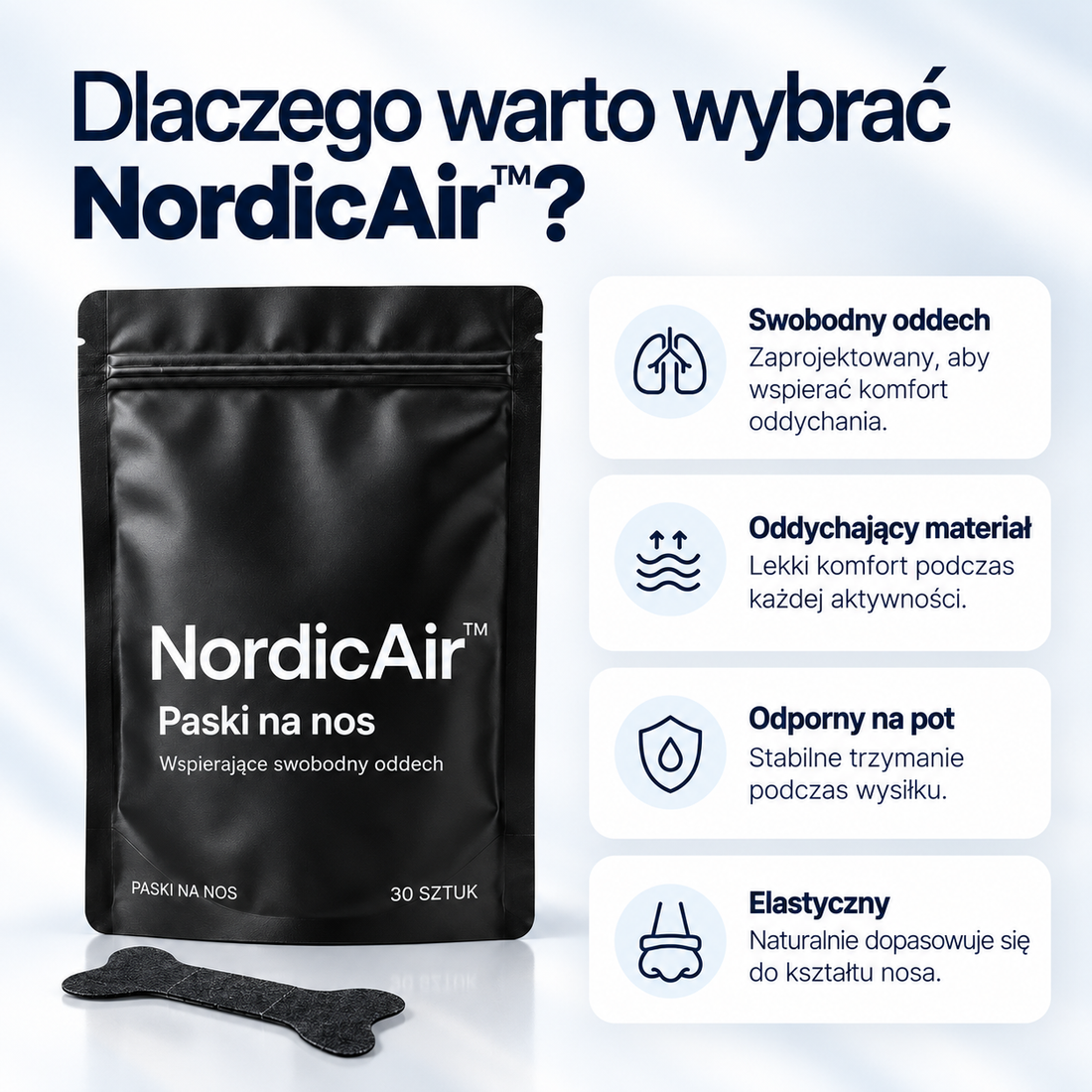 NordicAir™ - paski na nos wspierające swobodny oddech
