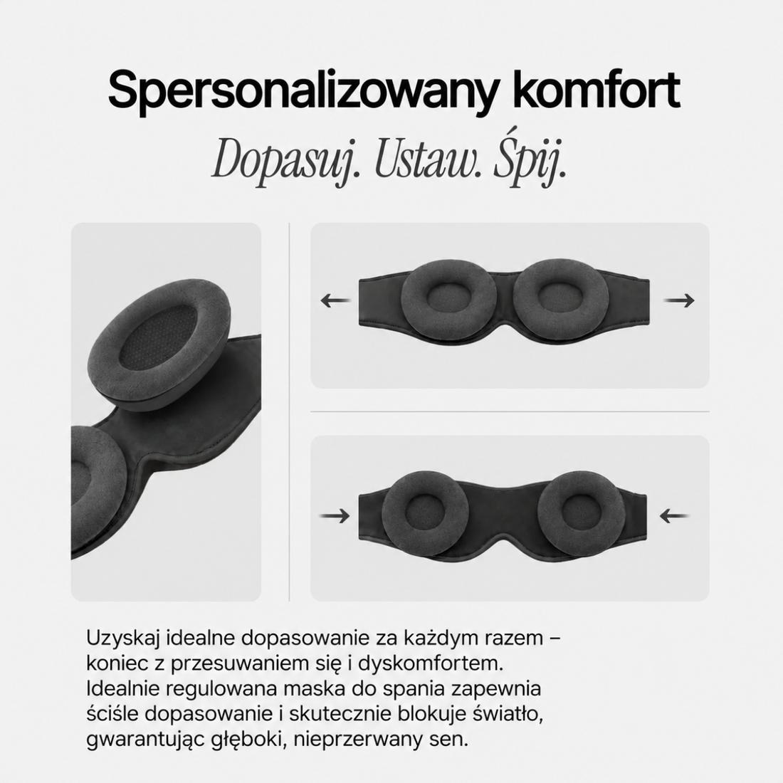 Nordycka Noc™ - maska zaciemniająca 3D do głębokiego snu