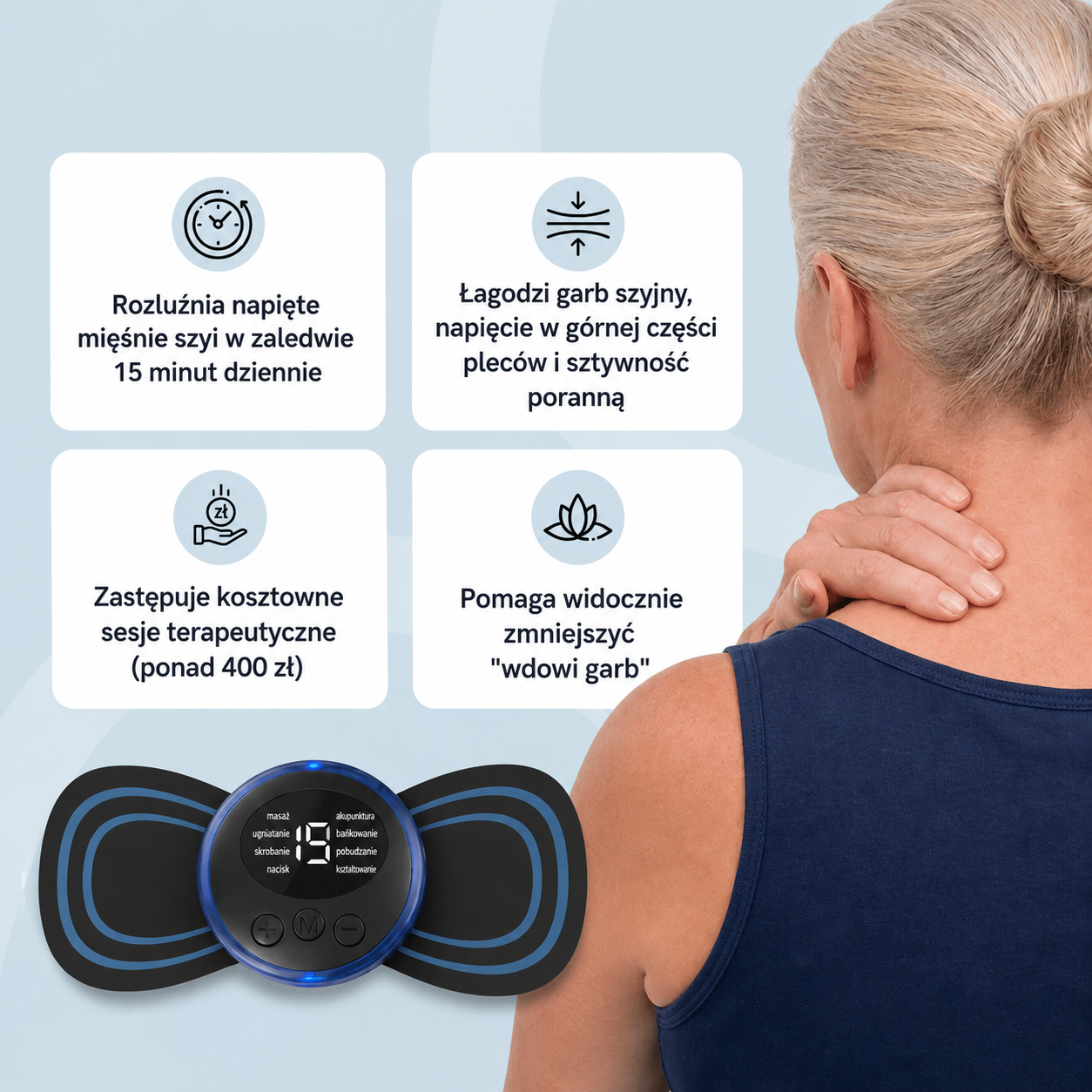 Svana™ Puls – masażer EMS na "wdowi garb" i napięty kark