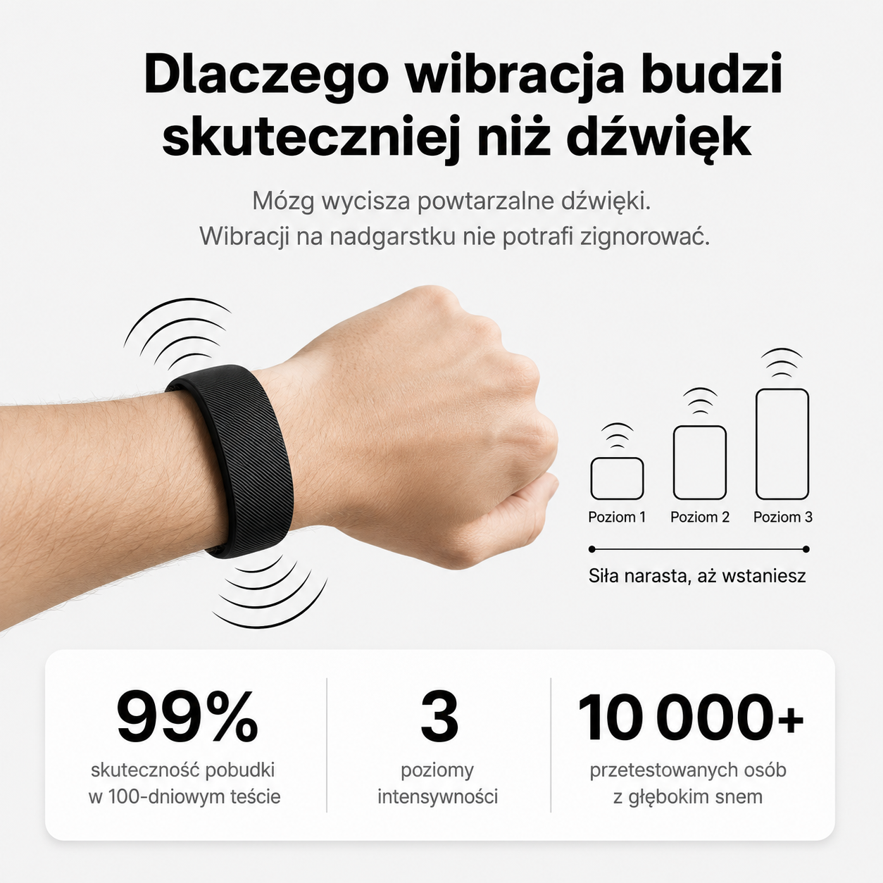 ONYX™ Budzik, który obudzi Cię Wibracją - nie budząc nikogo obok